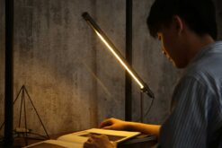 desk and reading lamp