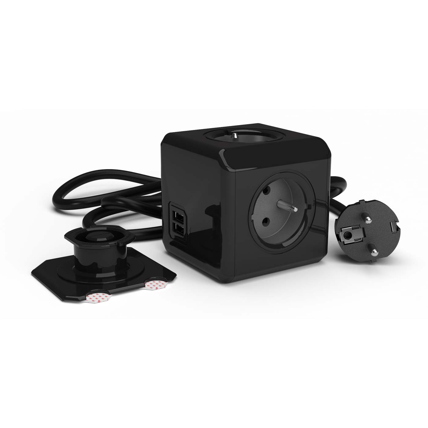 PowerCube Extended Duo USB Black Belgium/France 1.5metres
